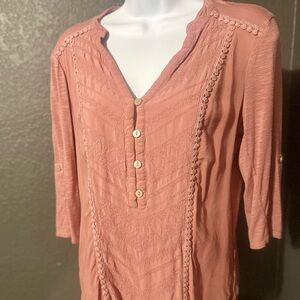 Democracy Blush Button-Front Blouse